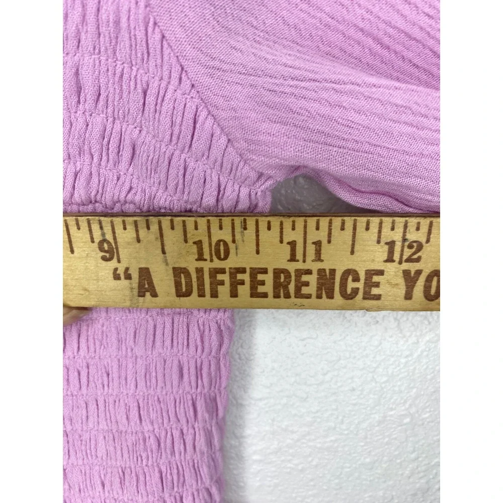 Abercrombie & Fitch Maxi Dress Women XS Pink Smocked Puff Sleeve Slit Boho